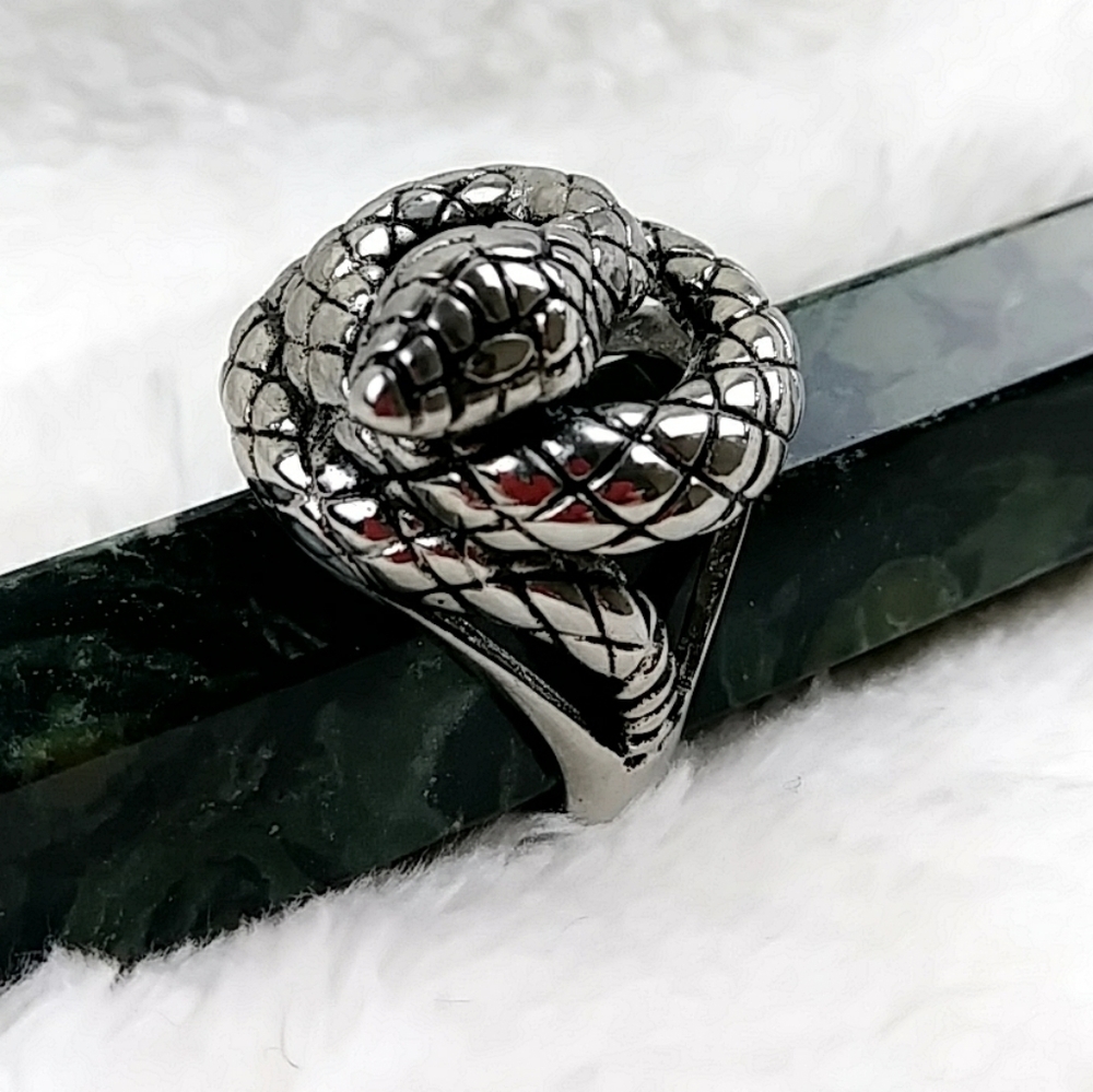 Serpent Snake Ring Hypoallergenic Unisex - Picture 2 of 15
